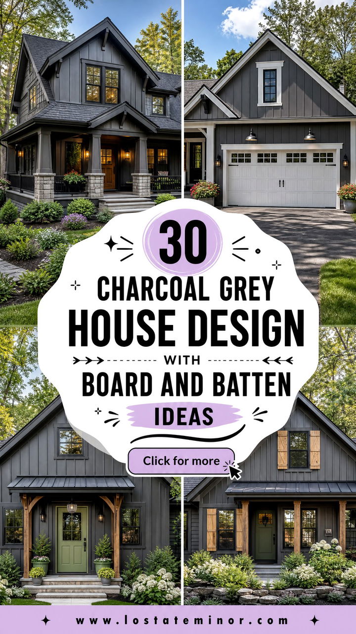 30 Charcoal Grey House Design With Board and Batten Ideas to Try - 30 Charcoal Grey House Design With Board and Batten Ideas to Try