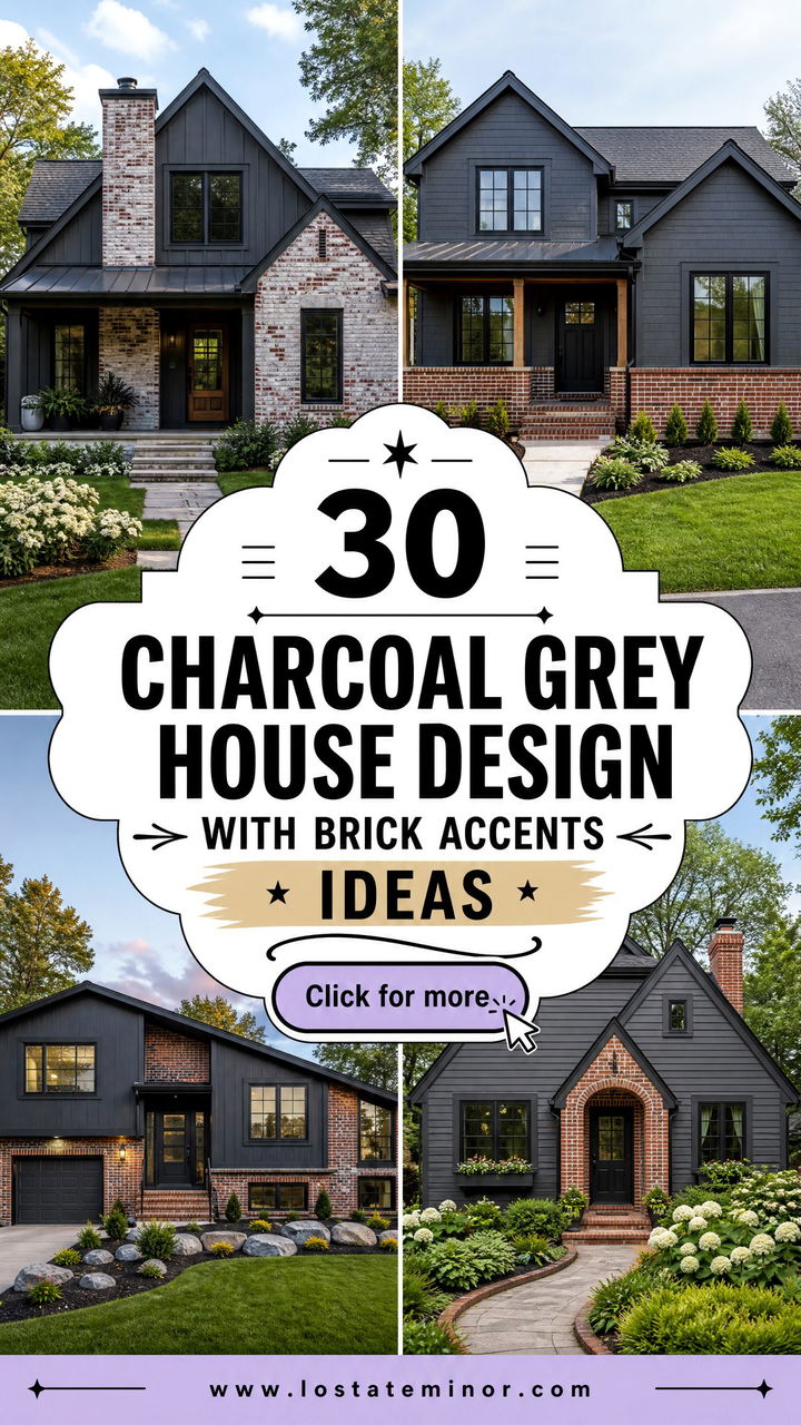30 Charcoal Grey House Design With Brick Accents Ideas to Love - 30 Charcoal Grey House Design With Brick Accents Ideas to Love