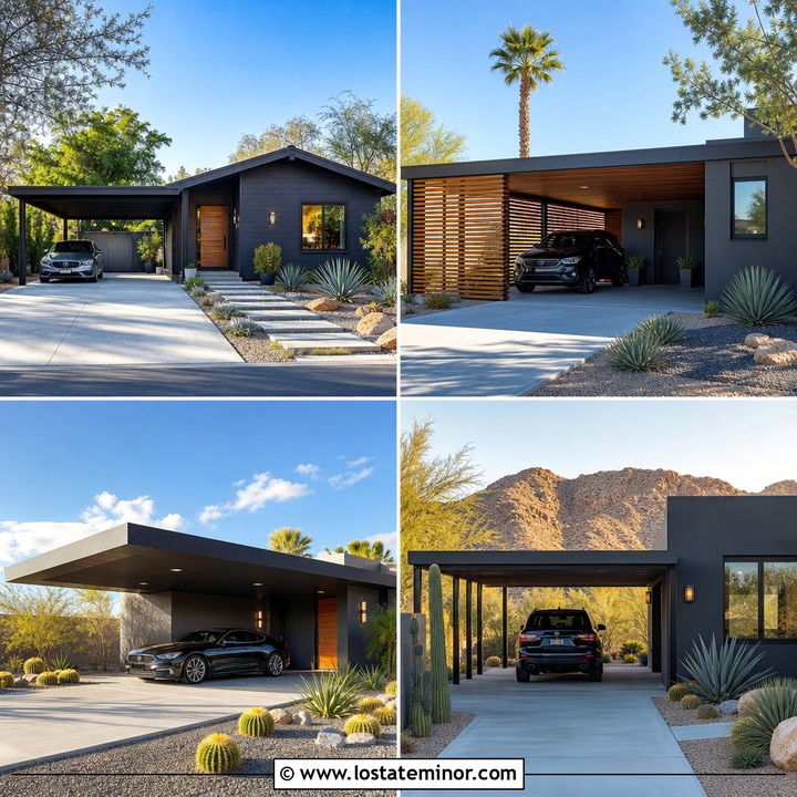 30 Charcoal Grey House Design With Carport Ideas: Smart Style