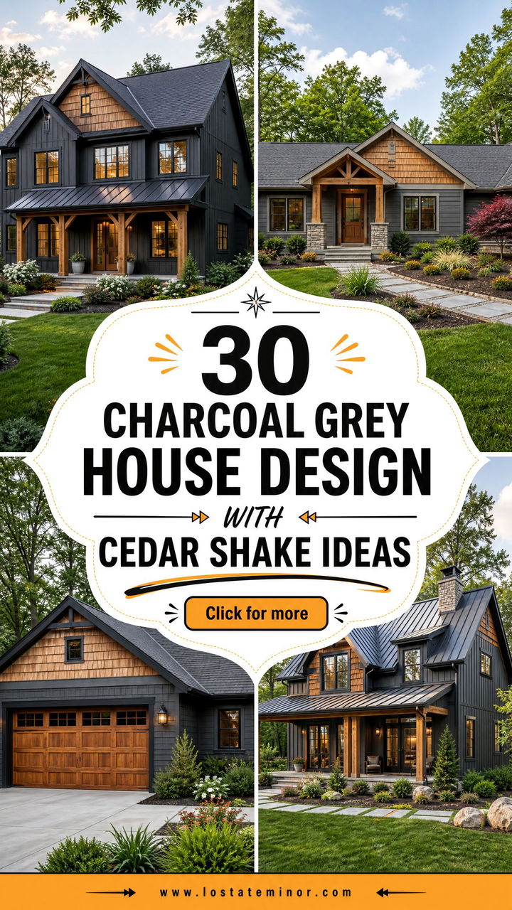 30 Charcoal Grey House Design With Cedar Shake Ideas to Inspire - 30 Charcoal Grey House Design With Cedar Shake Ideas to Inspire