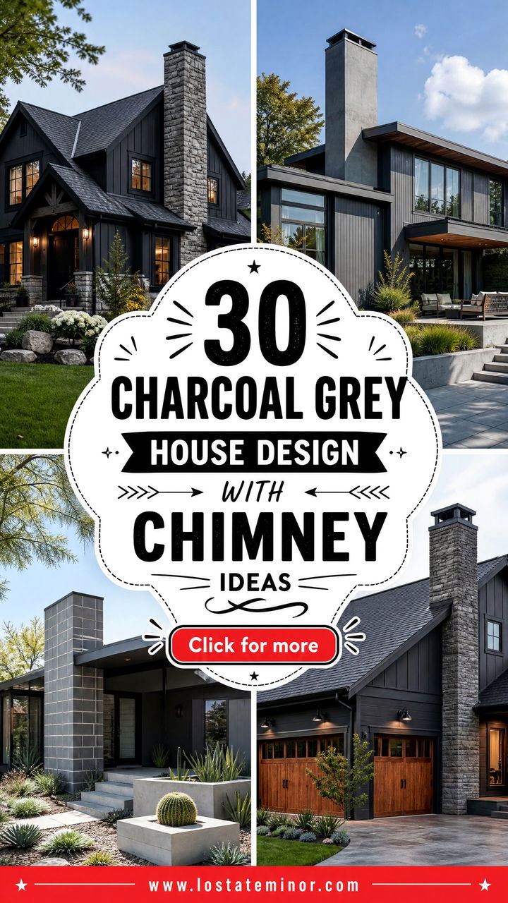 30 Charcoal Grey House Design With Chimney Ideas Classic Charm - 30 Charcoal Grey House Design With Chimney Ideas: Classic Charm