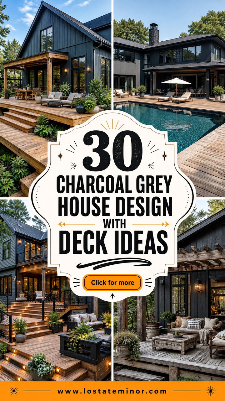 30 Charcoal Grey House Design With Deck Ideas for Outdoor Style - 30 Charcoal Grey House Design With Deck Ideas for Outdoor Style