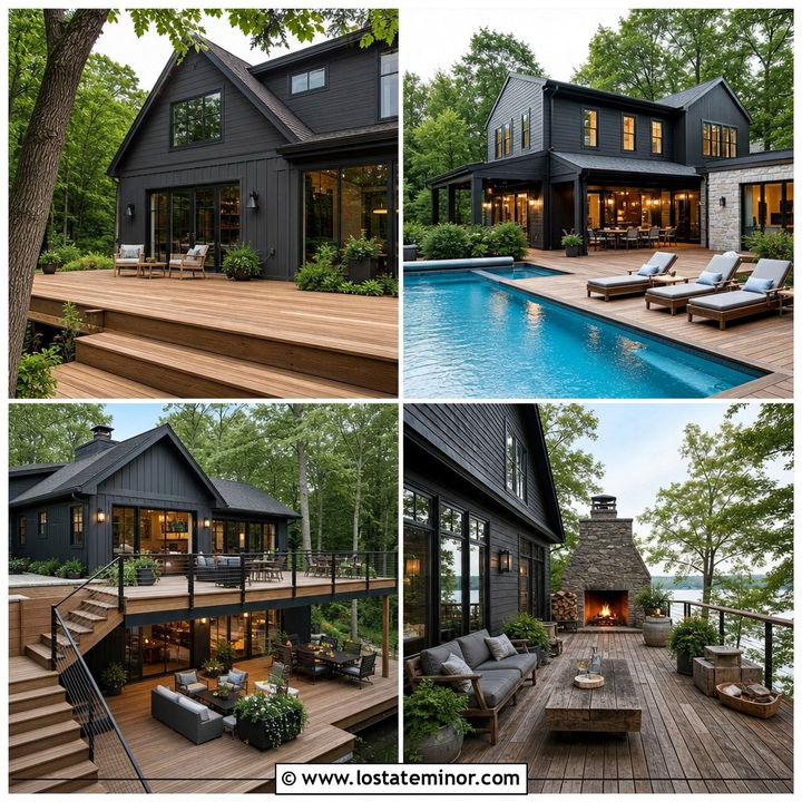 30 Charcoal Grey House Design With Deck Ideas for Outdoor Style