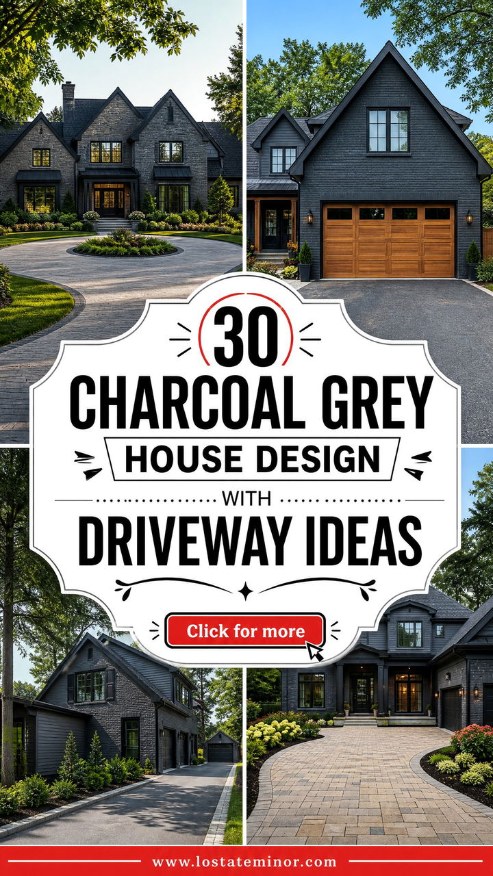 30 Charcoal Grey House Design With Driveway Ideas for Curb Appeal - 30 Charcoal Grey House Design With Driveway Ideas for Curb Appeal