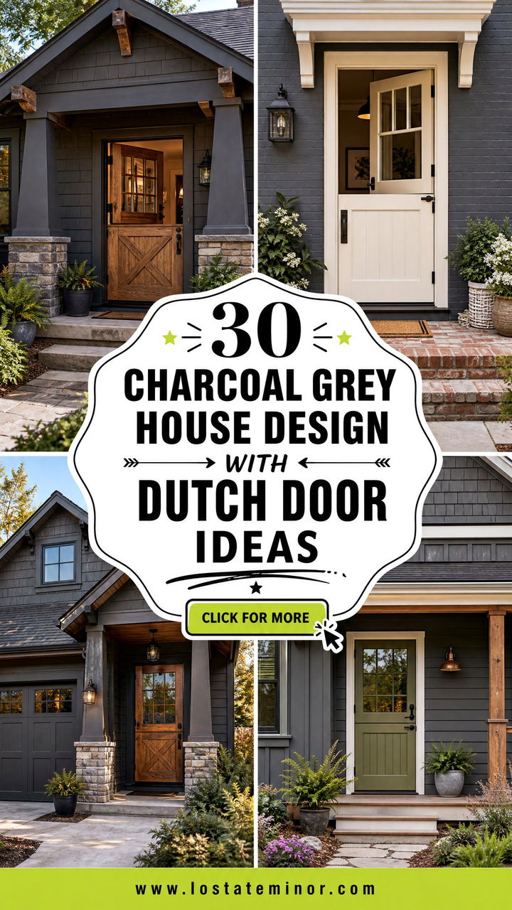 30 Charcoal Grey House Design With Dutch Door Ideas Youll Love - 30 Charcoal Grey House Design With Dutch Door Ideas You’ll Love