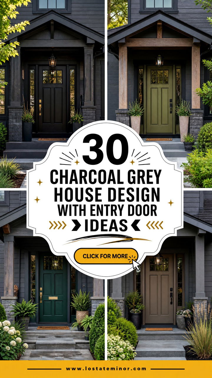 30 Charcoal Grey House Design With Entry Door Ideas That Welcome - 30 Charcoal Grey House Design With Entry Door Ideas That Welcome