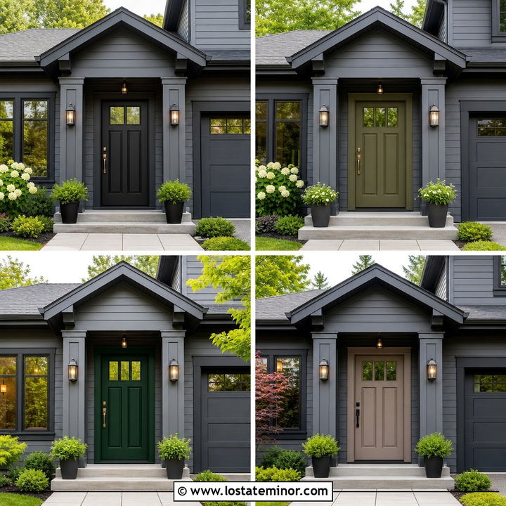 30 Charcoal Grey House Design With Entry Door Ideas That Welcome