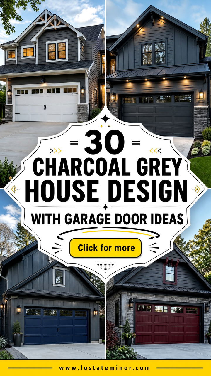 30 Charcoal Grey House Design With Garage Door Ideas That Impress - 30 Charcoal Grey House Design With Garage Door Ideas That Impress