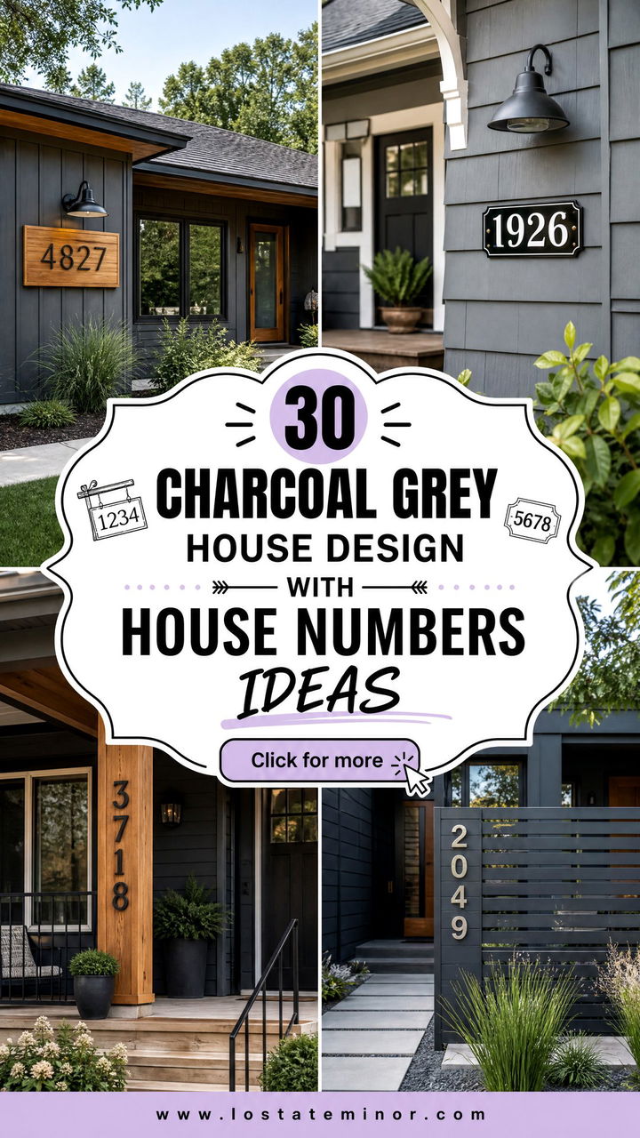 30 Charcoal Grey House Design With House Numbers Ideas With Style - 30 Charcoal Grey House Design With House Numbers Ideas With Style