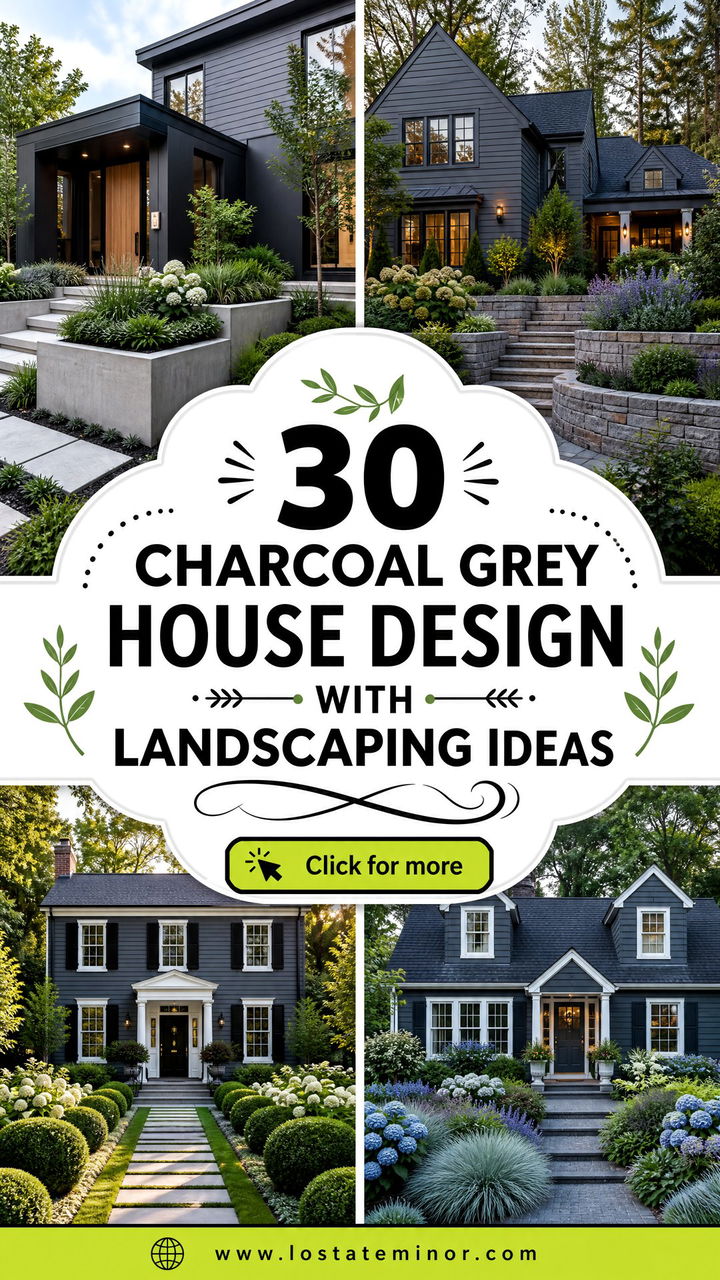 30 Charcoal Grey House Design With Landscaping Ideas Made Easy - 30 Charcoal Grey House Design With Landscaping Ideas Made Easy