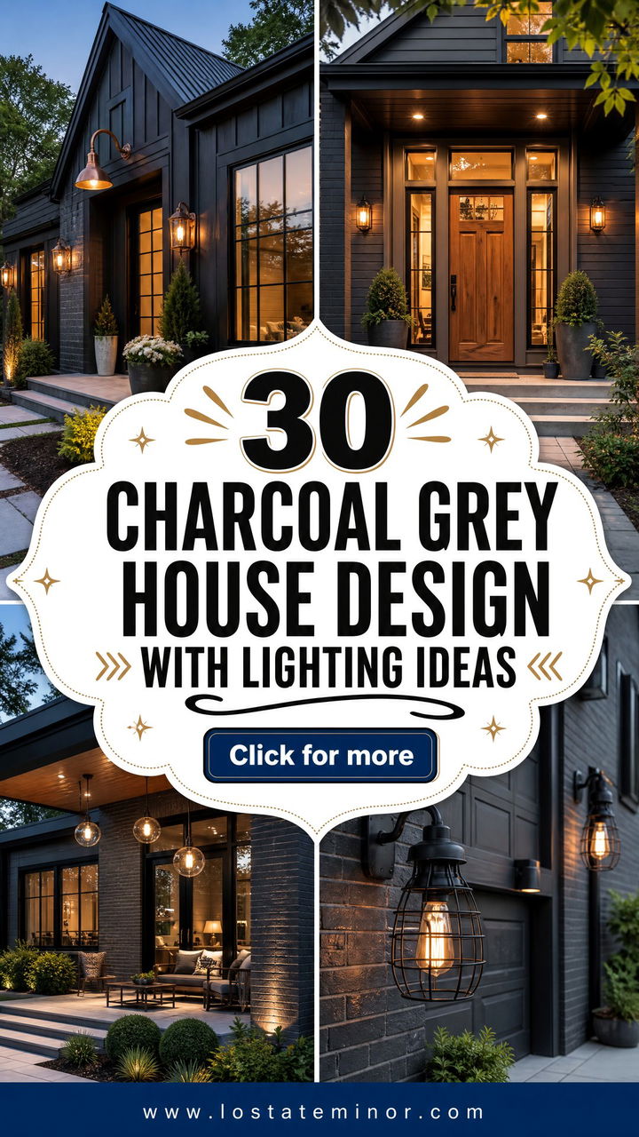30 Charcoal Grey House Design With Lighting Ideas for Evening Wow - 30 Charcoal Grey House Design With Lighting Ideas for Evening Wow