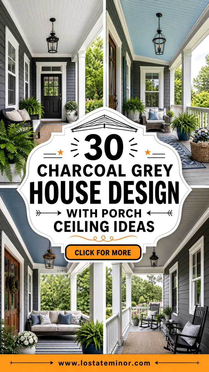 30 Charcoal Grey House Design With Porch Ceiling Ideas That Wow - 30 Charcoal Grey House Design With Porch Ceiling Ideas That Wow