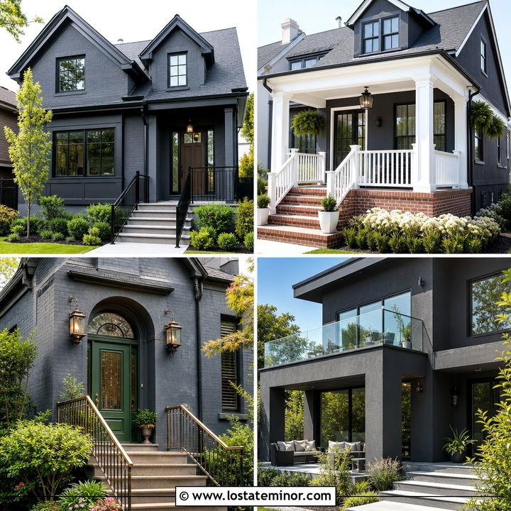 30 Charcoal Grey House Design With Railings Ideas You’ll Love