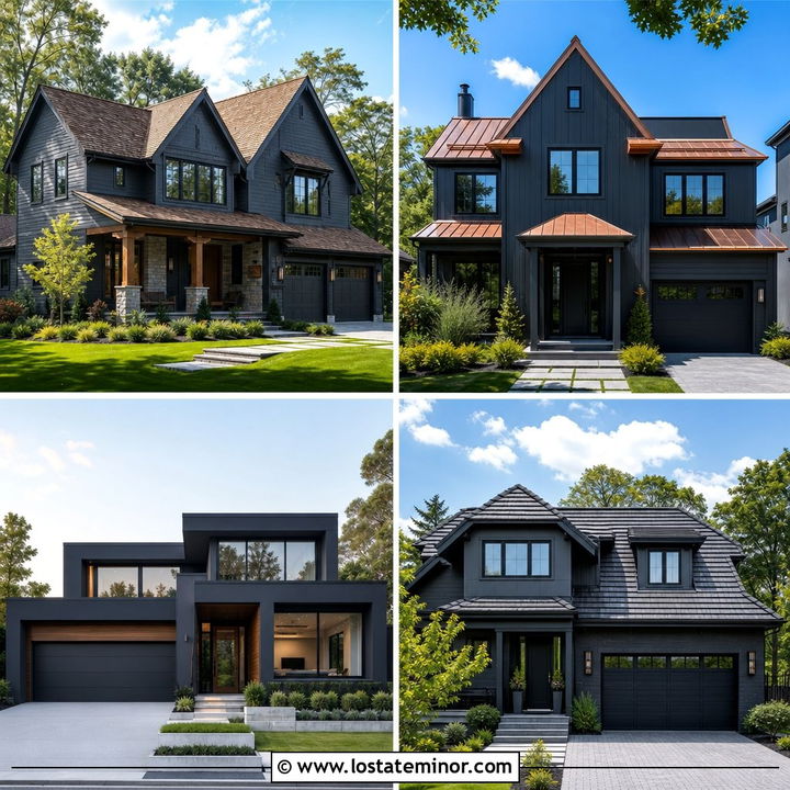 30 Charcoal Grey House Design With Roof Ideas for Modern Homes