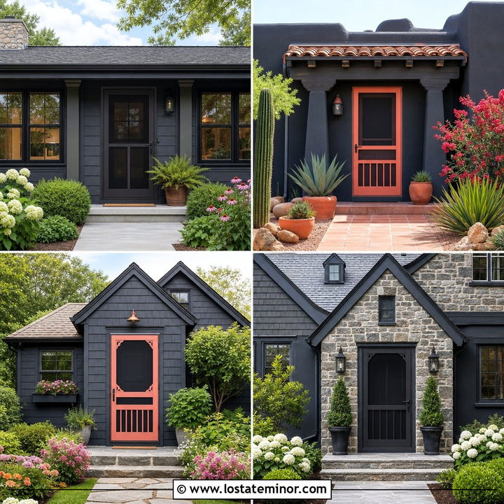 30 Charcoal Grey House Design With Screen Door Ideas You’ll Love