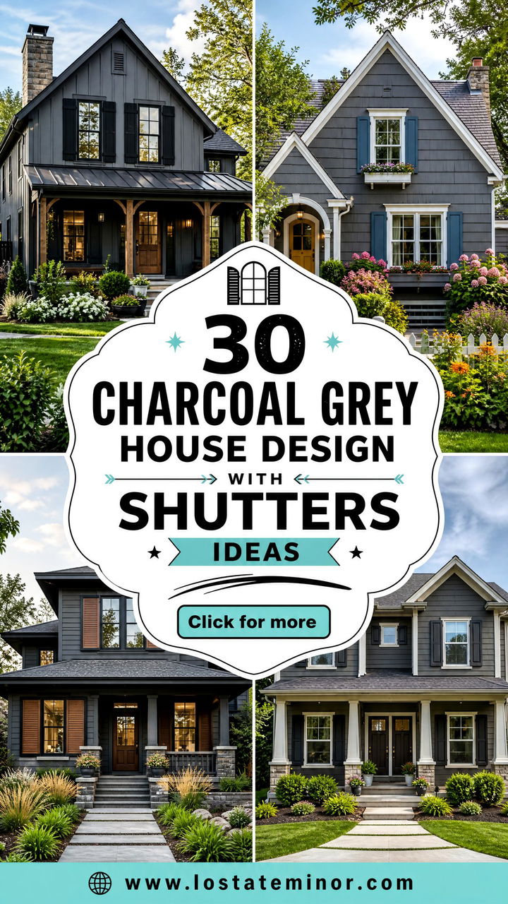 30 Charcoal Grey House Design With Shutters Ideas Youll Love - 30 Charcoal Grey House Design With Shutters Ideas You’ll Love