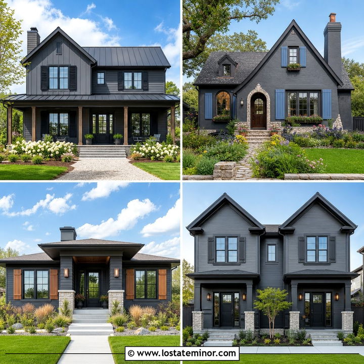 30 Charcoal Grey House Design With Shutters Ideas You’ll Love
