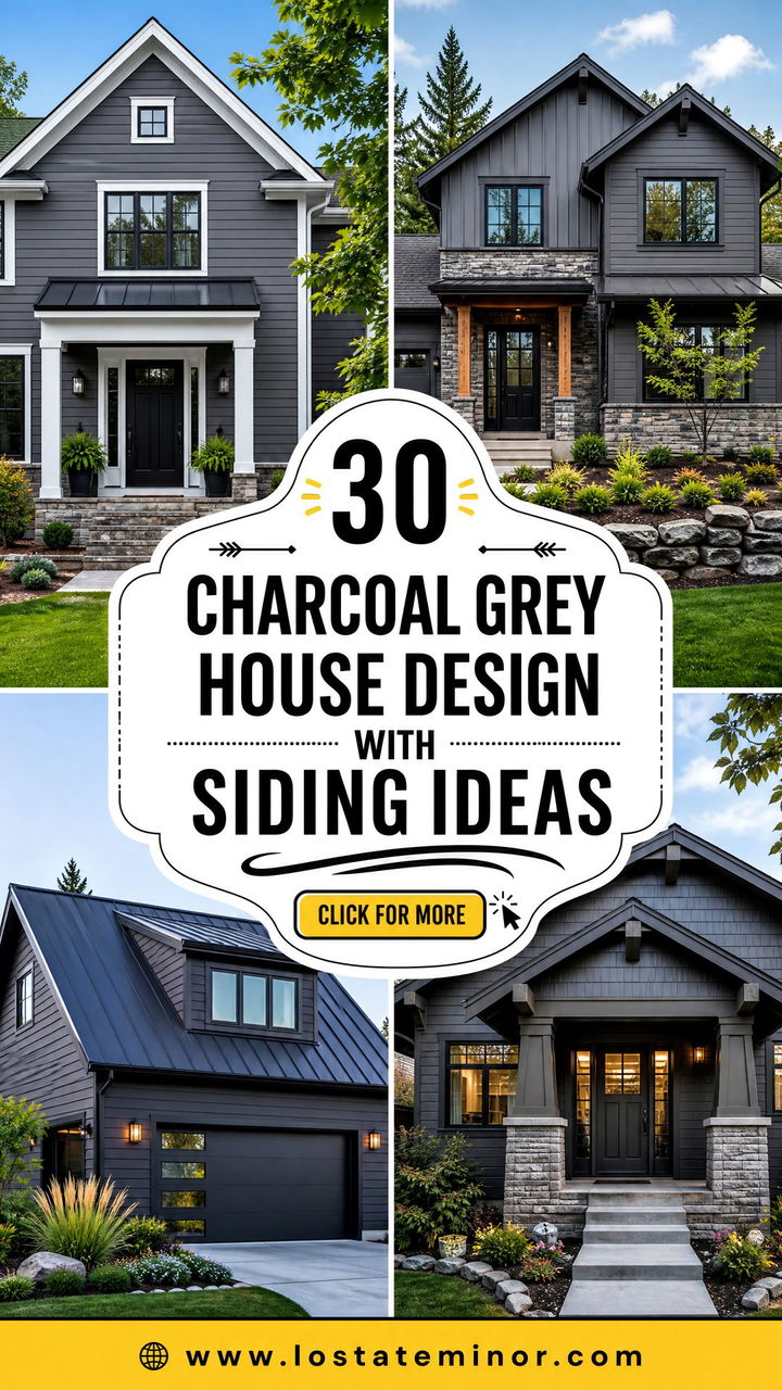 30 Charcoal Grey House Design With Siding Ideas for Fresh Style - 30 Charcoal Grey House Design With Siding Ideas for Fresh Style