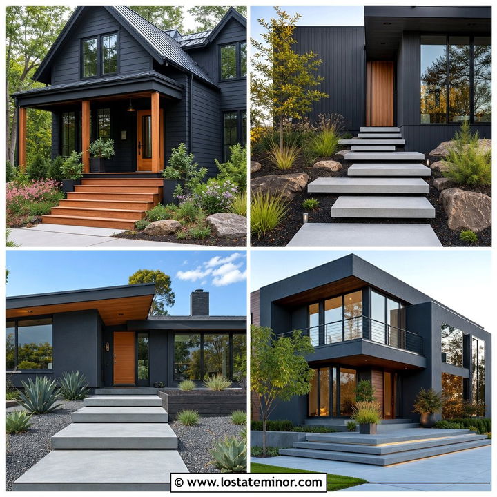 30 Charcoal Grey House Design With Steps Ideas You’ll Love