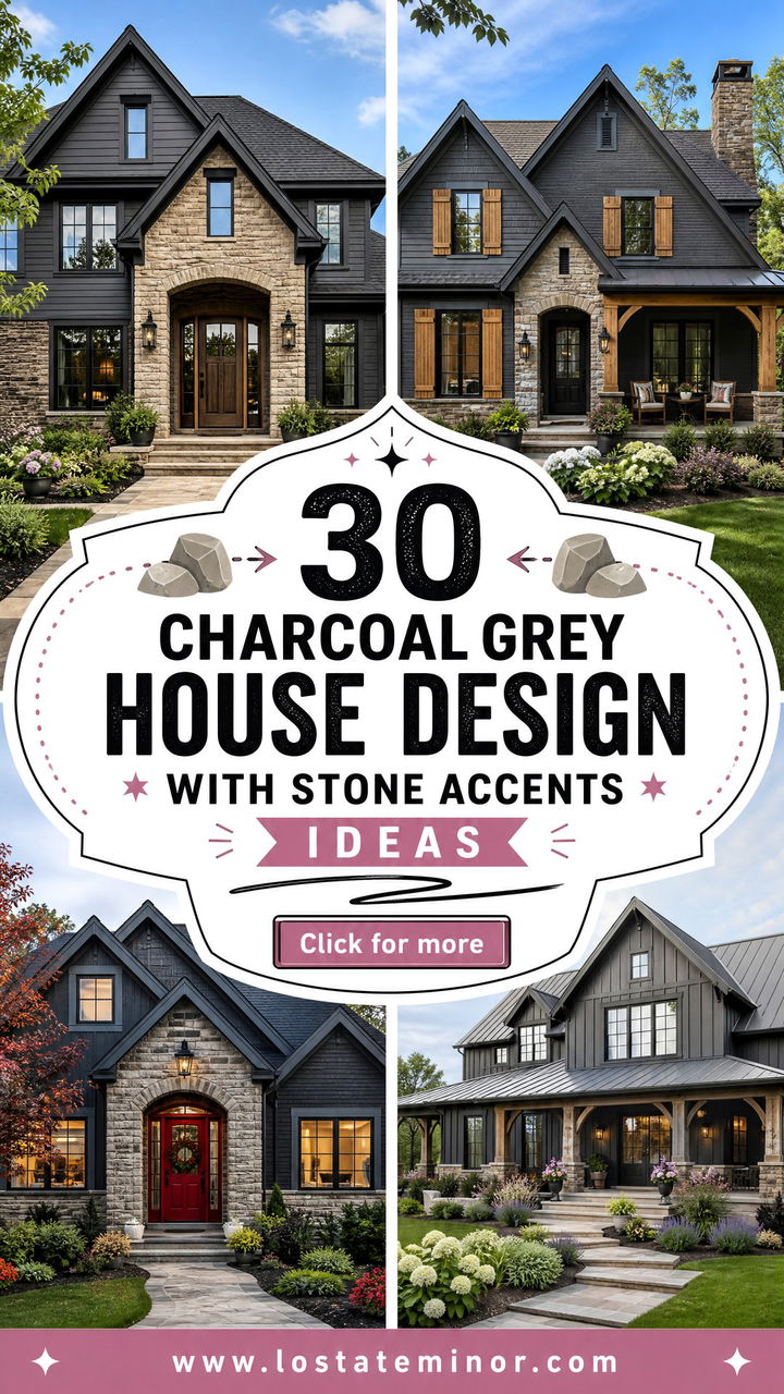 30 Charcoal Grey House Design With Stone Accents Ideas That Wow - 30 Charcoal Grey House Design With Stone Accents Ideas That Wow