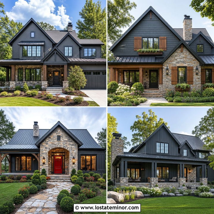 30 Charcoal Grey House Design With Stone Accents Ideas That Wow