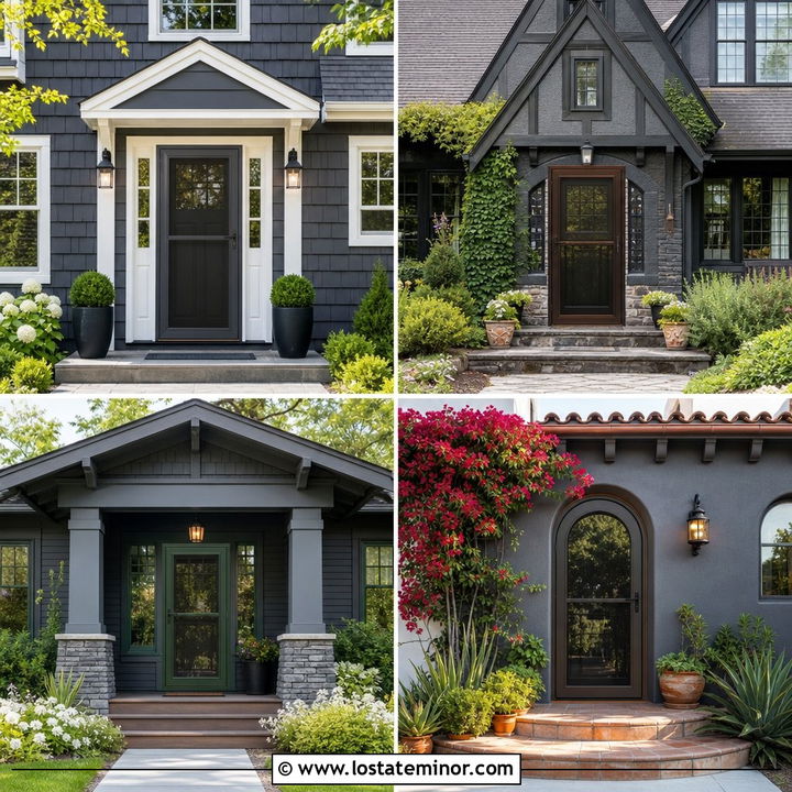 30 Charcoal Grey House Design With Storm Door Ideas for Any Home