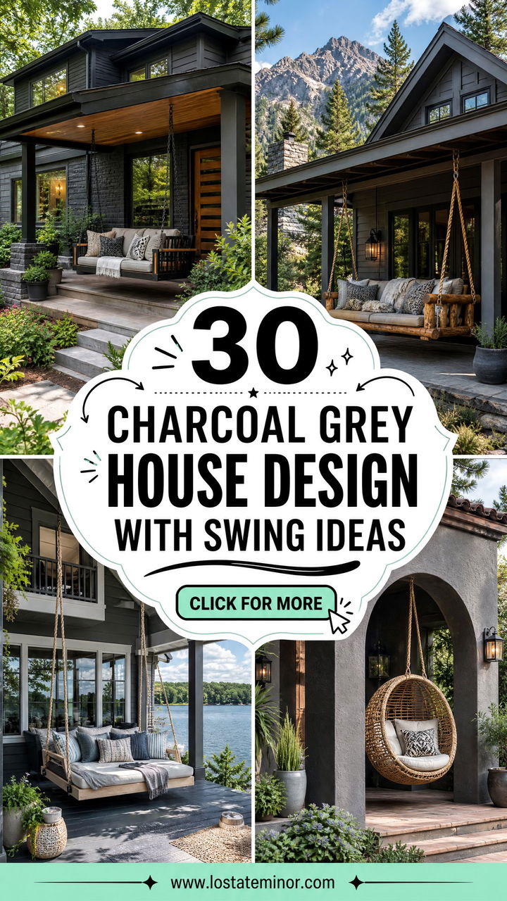 30 Charcoal Grey House Design With Swing Ideas Youll Love - 30 Charcoal Grey House Design With Swing Ideas You’ll Love