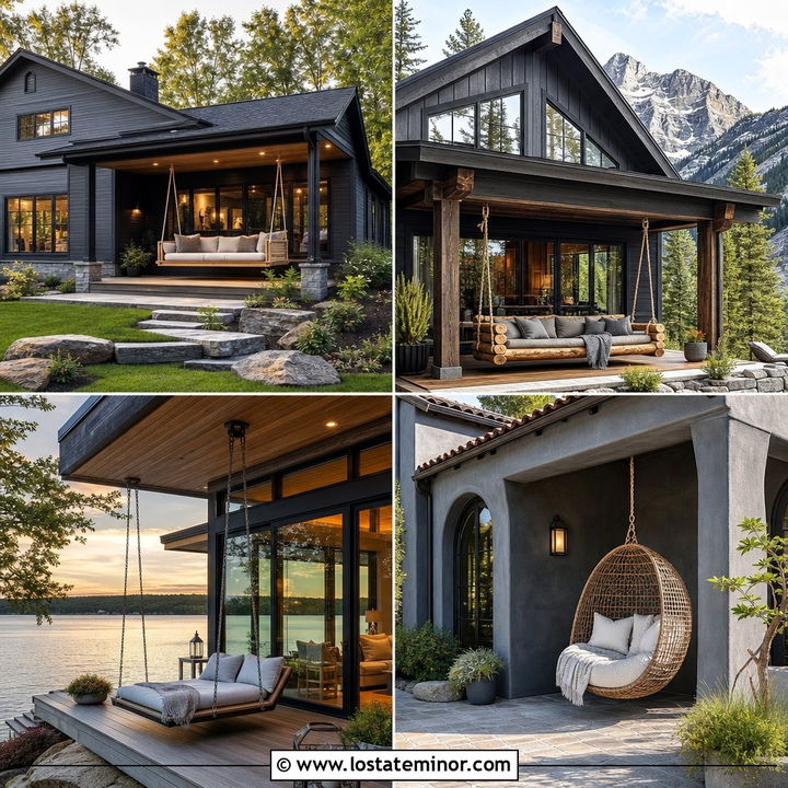 30 Charcoal Grey House Design With Swing Ideas You’ll Love
