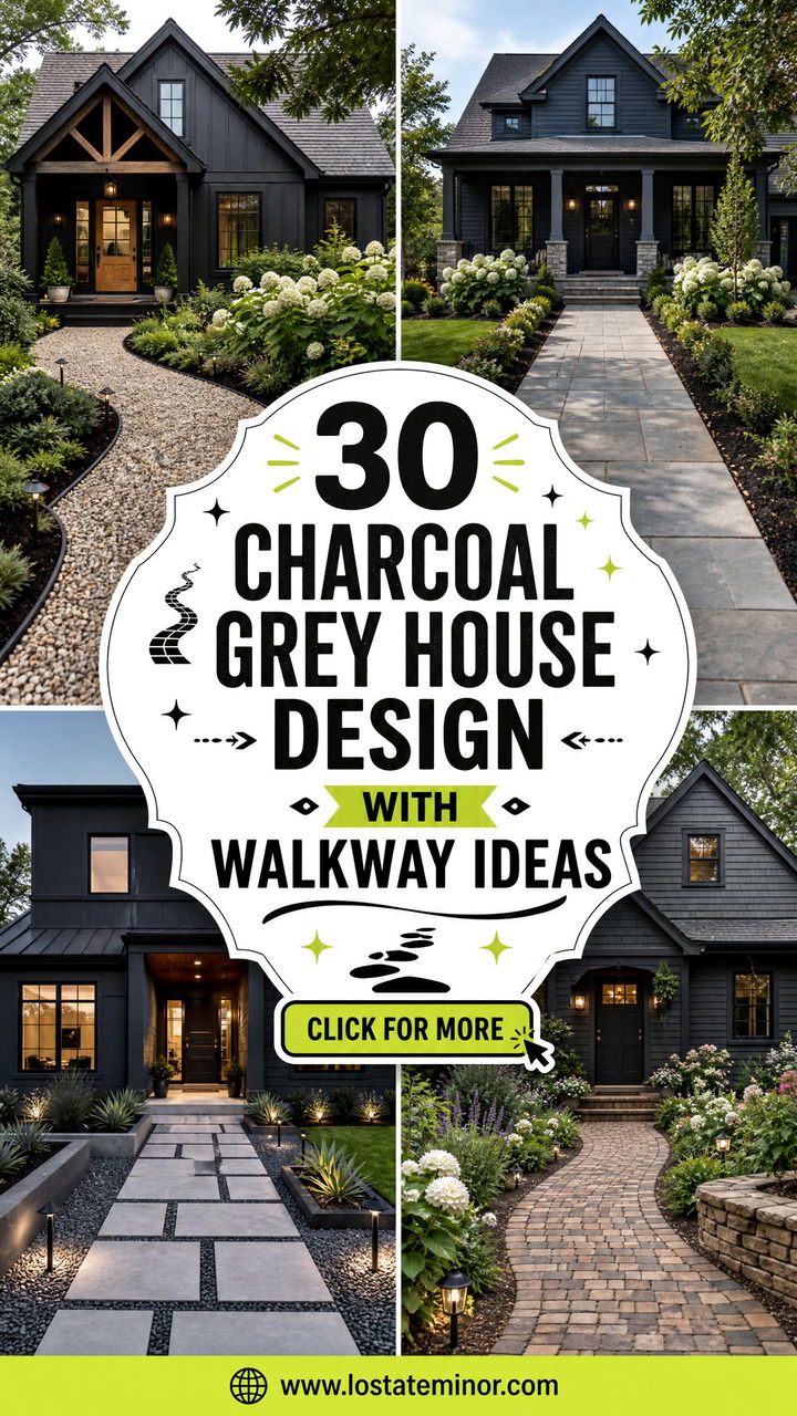 30 Charcoal Grey House Design With Walkway Ideas to Inspire - 30 Charcoal Grey House Design With Walkway Ideas to Inspire