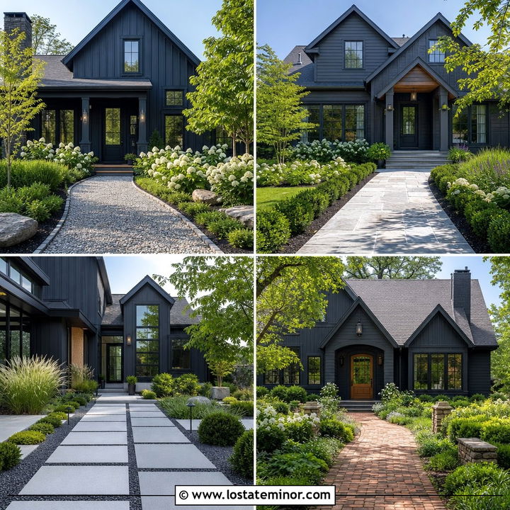 30 Charcoal Grey House Design With Walkway Ideas to Inspire