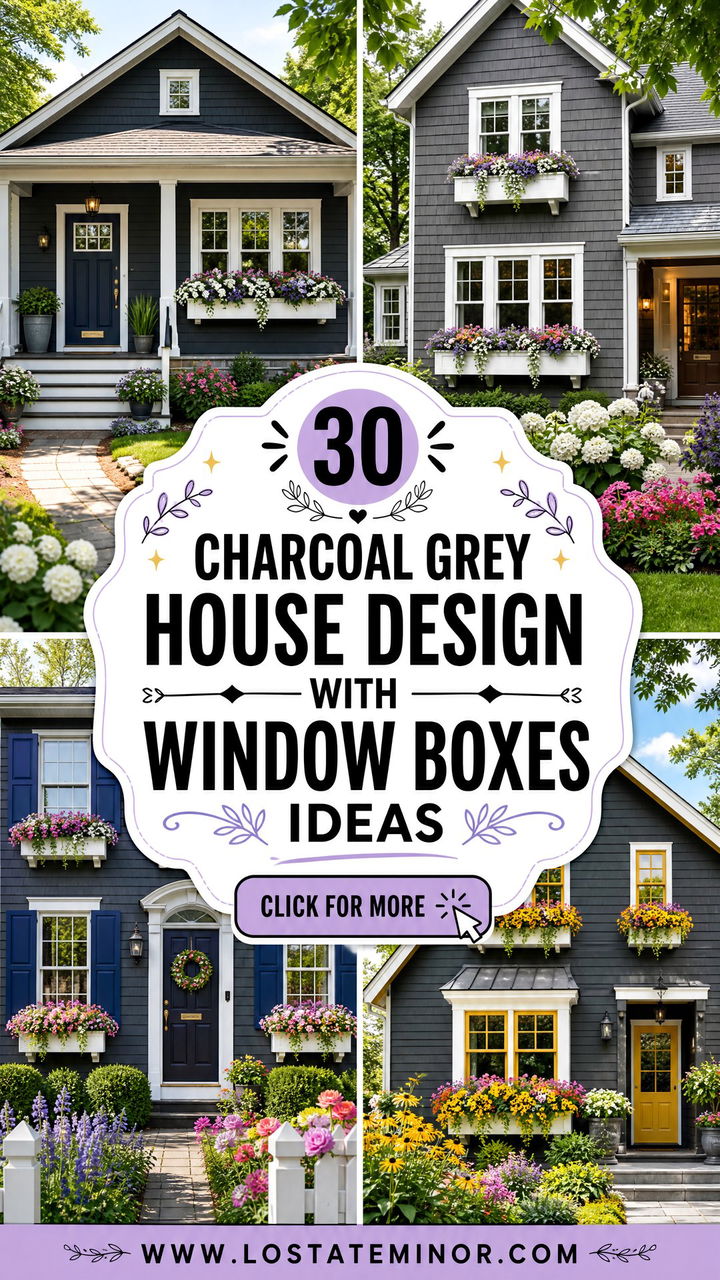 30 Charcoal Grey House Design With Window Boxes Ideas Youll Love - 30 Charcoal Grey House Design With Window Boxes Ideas You’ll Love