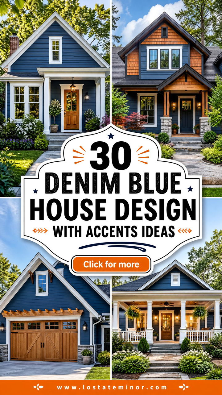 30 Denim Blue House Design With Accents Ideas for Fresh Style - 30 Denim Blue House Design With Accents Ideas for Fresh Style