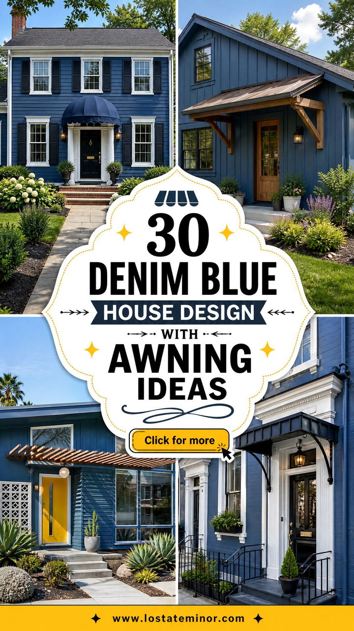 30 Denim Blue House Design With Awning Ideas Youll Love - 30 Denim Blue House Design With Awning Ideas You’ll Love