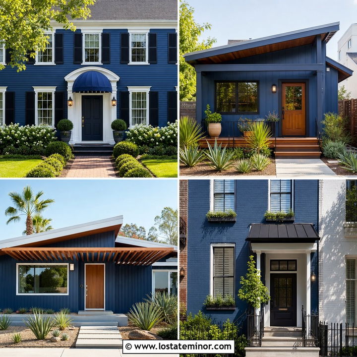 30 Denim Blue House Design With Awning Ideas You’ll Love
