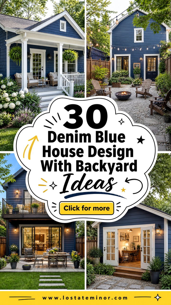 30 Denim Blue House Design With Backyard Ideas Youll Love - 30 Denim Blue House Design With Backyard Ideas You’ll Love