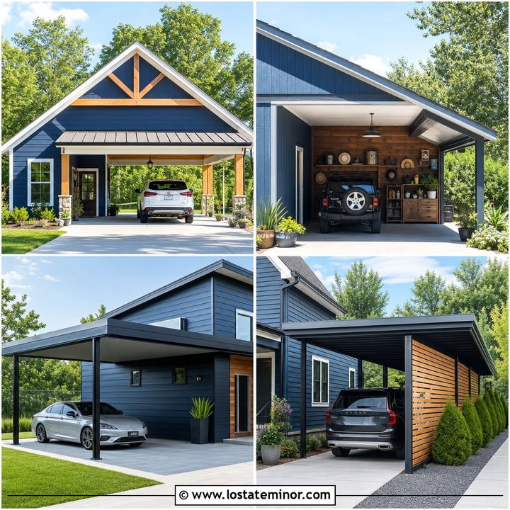 30 Denim Blue House Design With Carport Ideas Youll Love