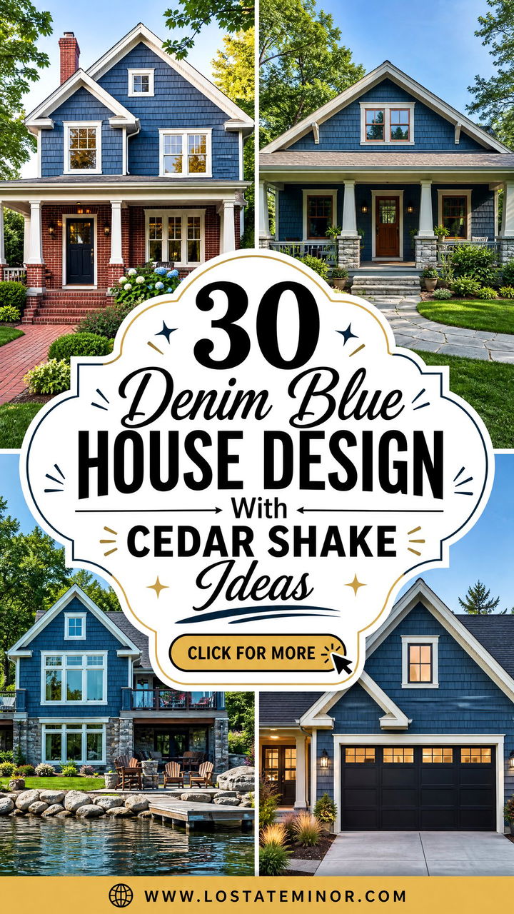 30 Denim Blue House Design With Cedar Shake Ideas to Try - 30 Denim Blue House Design With Cedar Shake Ideas to Try