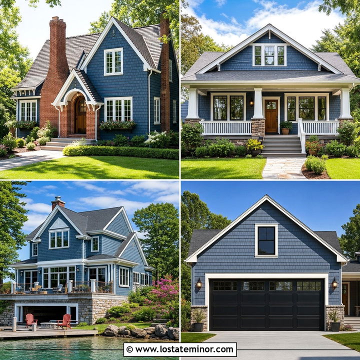 30 Denim Blue House Design With Cedar Shake Ideas to Try