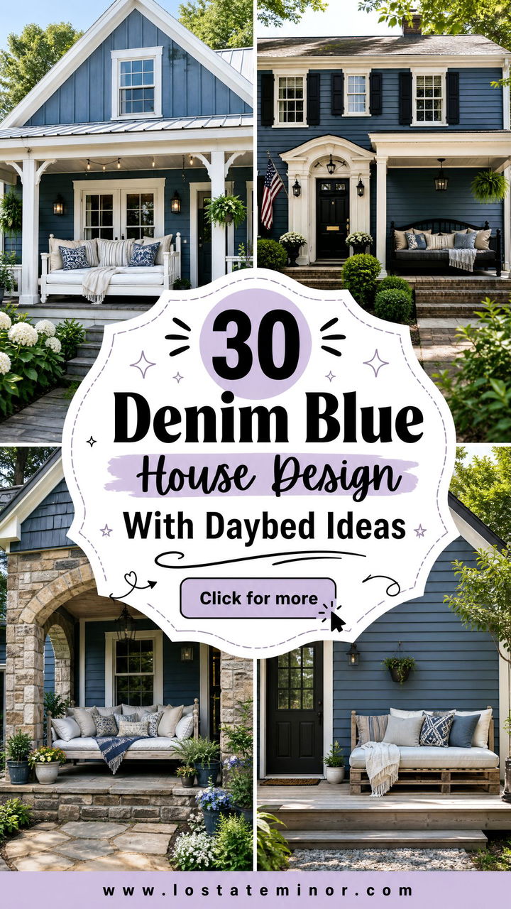 30 Denim Blue House Design With Daybed Ideas for Relaxed Living - 30 Denim Blue House Design With Daybed Ideas for Relaxed Living