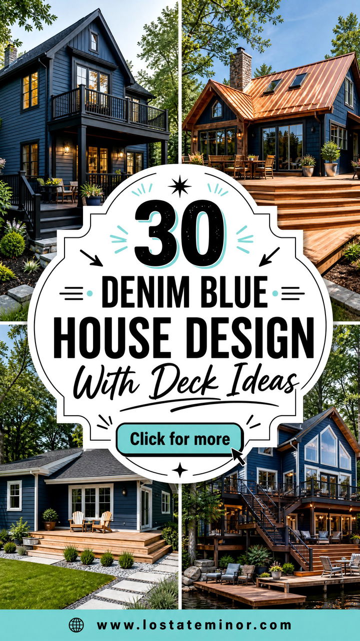 30 Denim Blue House Design With Deck Ideas for Outdoor Living - 30 Denim Blue House Design With Deck Ideas for Outdoor Living