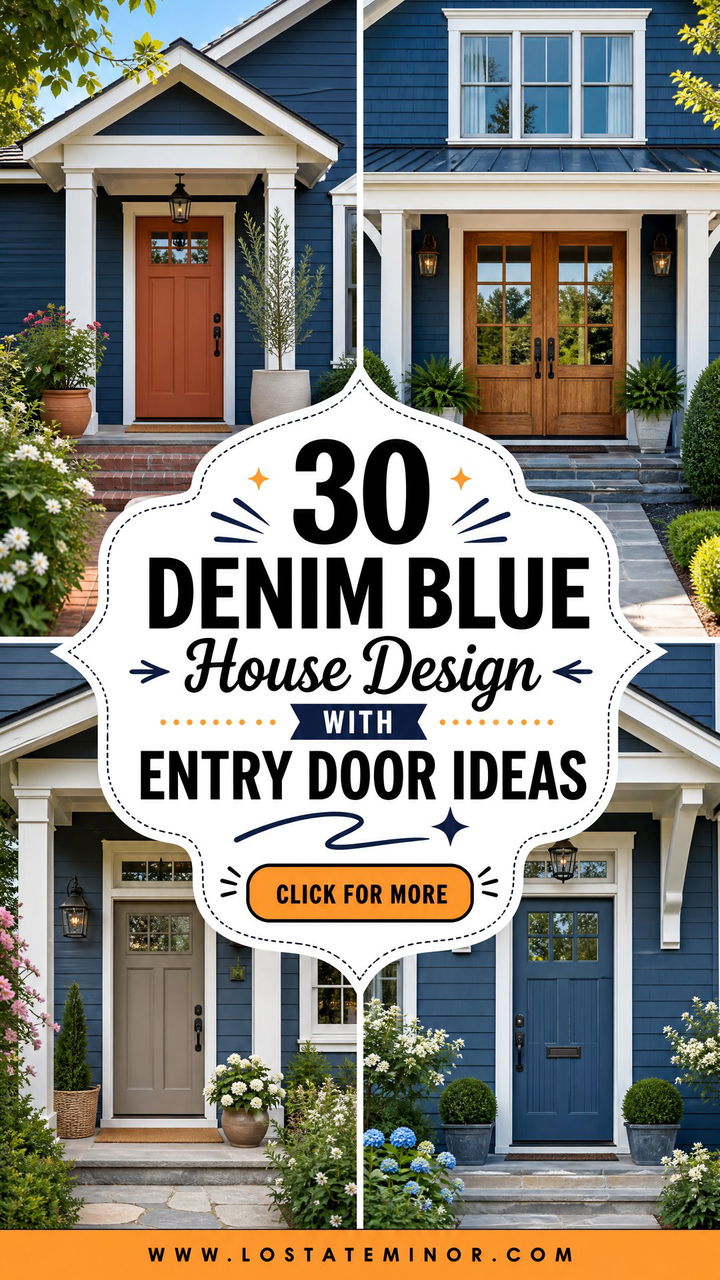 30 Denim Blue House Design With Entry Door Ideas for Fresh Style - 30 Denim Blue House Design With Entry Door Ideas for Fresh Style