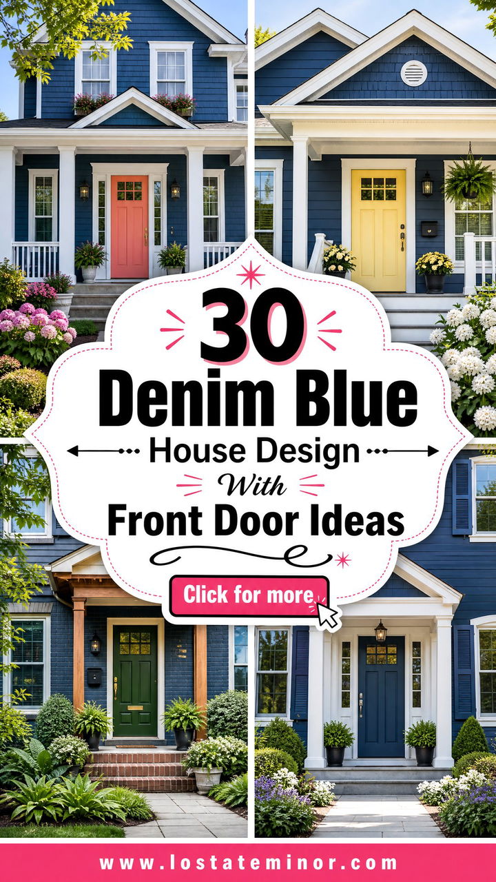 30 Denim Blue House Design With Front Door Ideas for Fresh Style - 30 Denim Blue House Design With Front Door Ideas for Fresh Style
