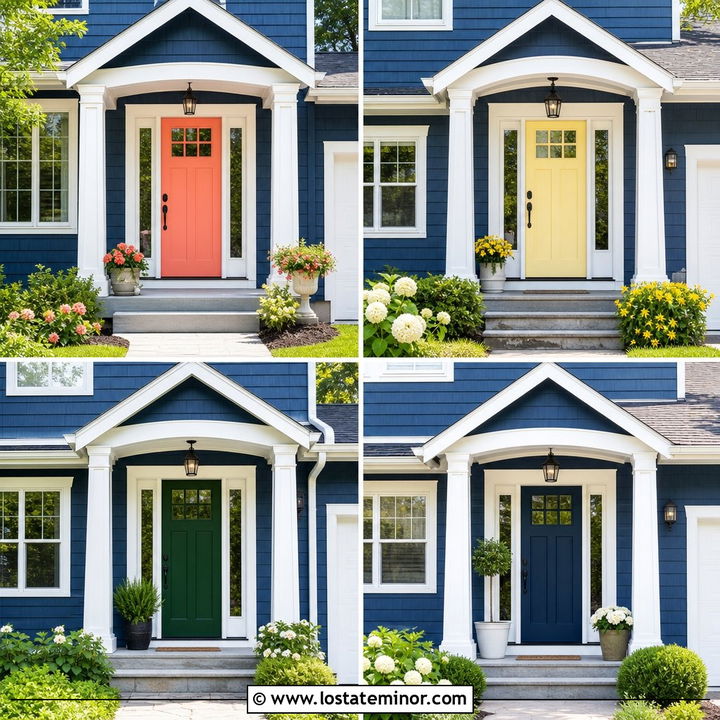 30 Denim Blue House Design With Front Door Ideas for Fresh Style