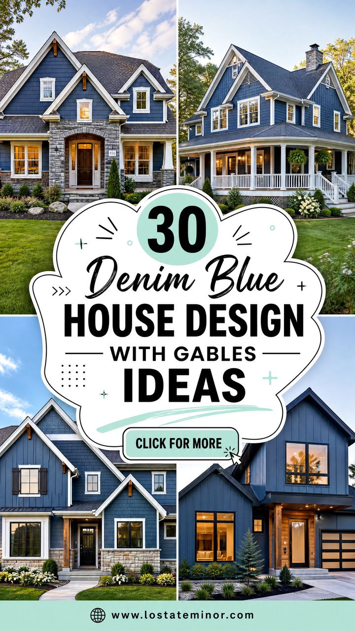 30 Denim Blue House Design With Gables Ideas for Timeless Charm - 30 Denim Blue House Design With Gables Ideas for Timeless Charm