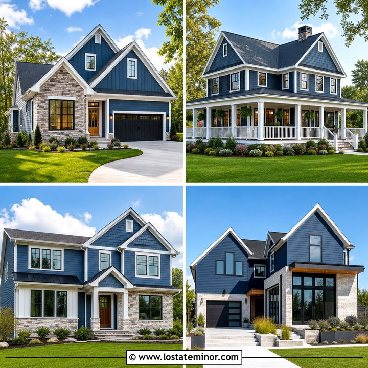 30 Denim Blue House Design With Gables Ideas for Timeless Charm