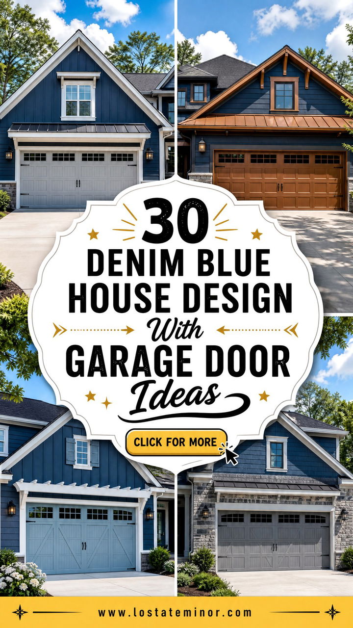 30 Denim Blue House Design With Garage Door Ideas to Inspire You - 30 Denim Blue House Design With Garage Door Ideas to Inspire You