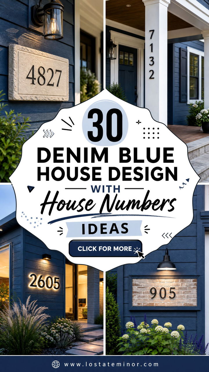 30 Denim Blue House Design With House Numbers Ideas to Try - 30 Denim Blue House Design With House Numbers Ideas to Try