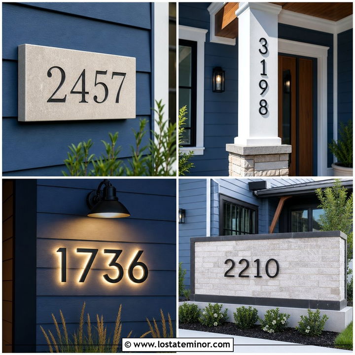 30 Denim Blue House Design With House Numbers Ideas to Try