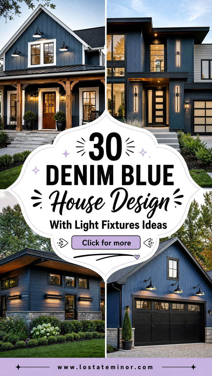 30 Denim Blue House Design With Light Fixtures Ideas to Try - 30 Denim Blue House Design With Light Fixtures Ideas to Try