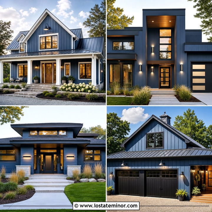 30 Denim Blue House Design With Light Fixtures Ideas to Try